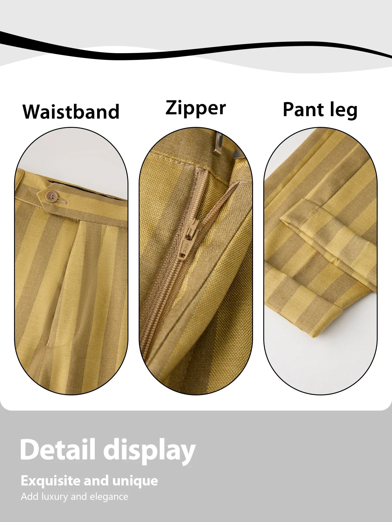 Men's 2-Piece Double Breasted Suit Set - Peak Lapel Striped Tuxedo Jacket & Pants, Formal Business Wedding Prom Attire