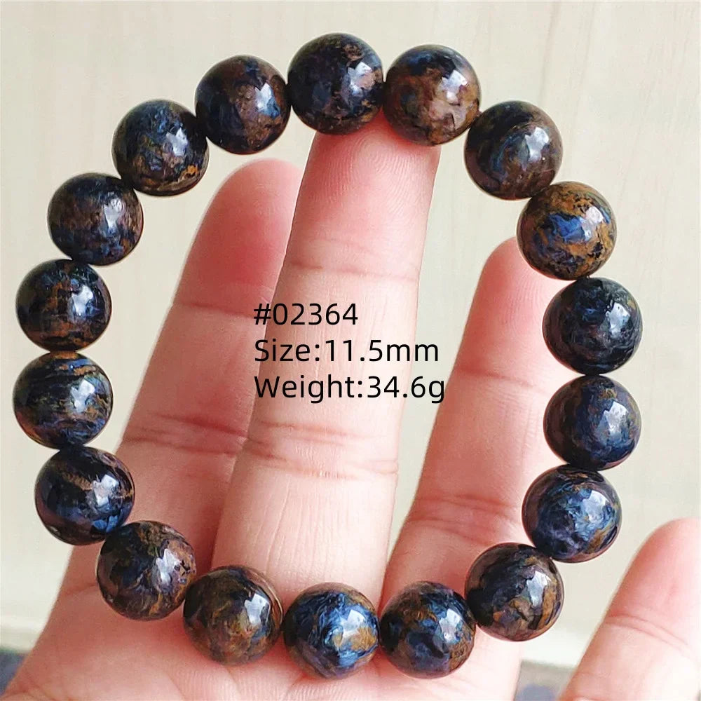 Natural Blue Pietersite Bracelet Women Men Beads Round Beads Chatoyant Cat Eye Fire Pietersite Namibia AAAAAA