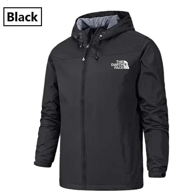 Men's Windproof and Waterproof Windbreaker, Pilot Zipper Hooded Overcoat, Spring and Autumn Mountaineering Casual Jacket 2025