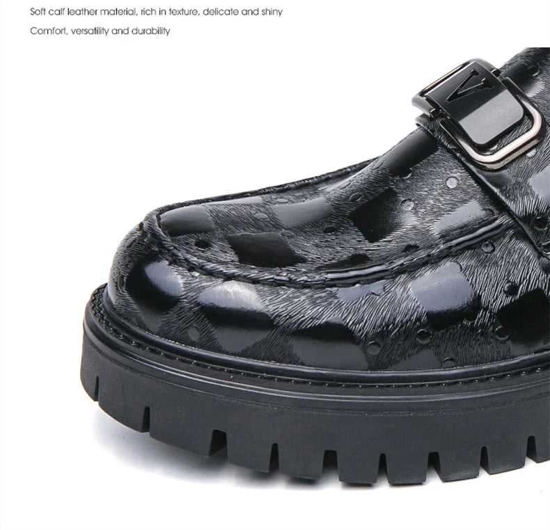 New Platform Men's Casual Shoes Comfortable Fashion Luxury Loafers Men's Leather Shoes Heightening Loafers Beans Driving Shoes