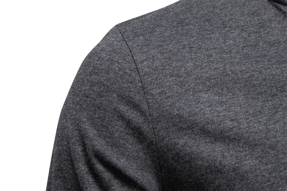 100% Cotton T-shirt Men Casual Solid Color Long Sleeve Sweater Autumn Fashion High Quality Henley Collar Mens T-shirts