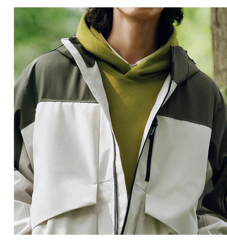 Men Jacket Outdoor Mountain Style Hooded Loose Couple Casual Style Autumn Lightweight Outerwear Daily Wear 2026