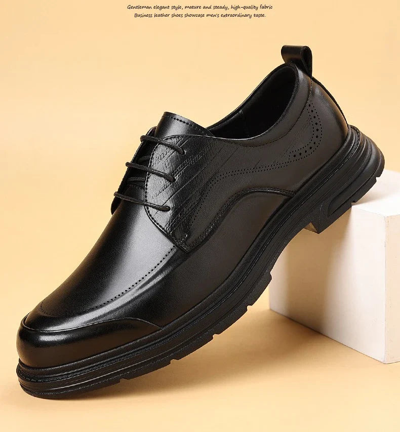 British Retro Formal Leather Shoes for Men Autumn New Designer Platform Dress Shoes Male Fashion Lace Commuter Office Shoe Man