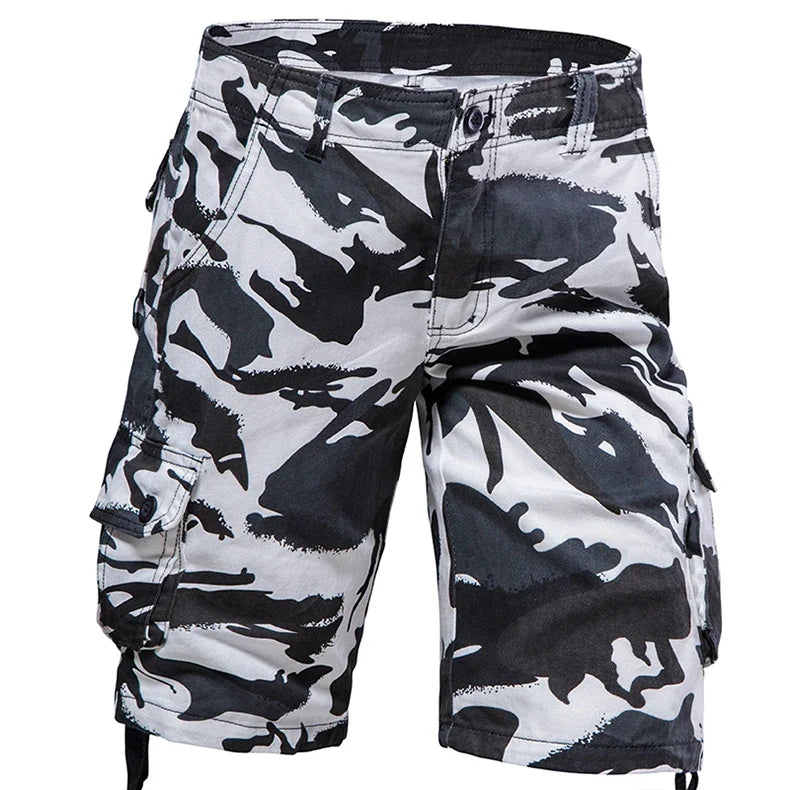 Tactical Cargo Shorts Men Camo Joggers Shorts Casual Outdoor Sports Half Pants Pocket Cotton Breathable Cargo Shorts