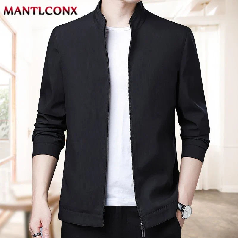 Spring Autumn Men's Jacket Thin Casual Business Jacket Men Office Dress Coat Man Social Jackets for Men Outerwear Black M-XXXL
