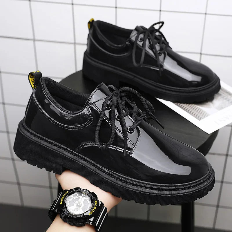 Men's Formal Dress Shoes – Classic Lace-Up Faux Leather Office Shoes for Business & Events