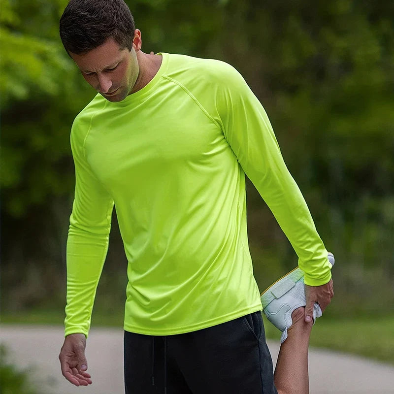 Summer Sun Protection Men's Shirts Uv Spf Upf 50+ Tops Quick Dry Long Sleeve Stretchy Men Shirt Outdoor Running Fishing
