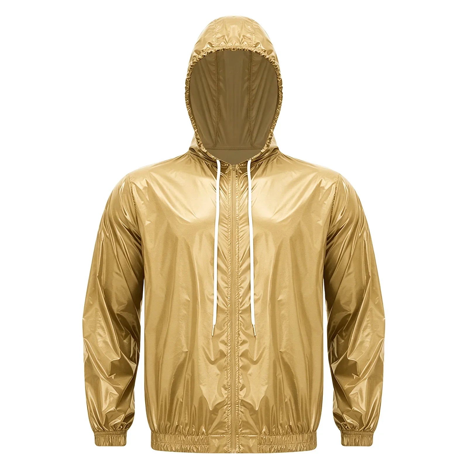 Mens Waterproof Hooded Jacket Tops Breathable Raincoat Waterproof Windproof Outdoor Biking Fishing Jacket Hood Outerwear