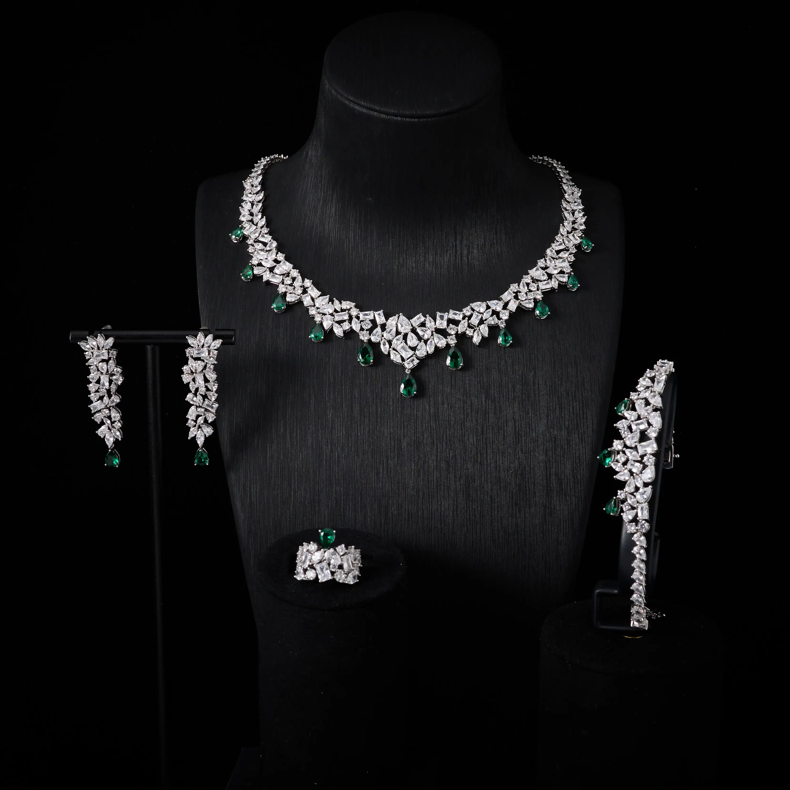 00073 Bridal Cubic Zirconia Necklace Set for Women Dubai Jewelry Sets  Wedding Jewelry Wedding & Engagement Accessories