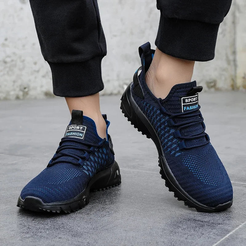 Men's Mesh Shoes Unique Grid Trend Design Breathable Comfortable Running Shoes Summer New Track  Field Basketball Sports Shoes