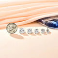 Carat 8.0mm D Color Moissanite Stud Earrings For Women Top Quality 100% 925 Sterling Silver Sparkling Wedding Jewelry