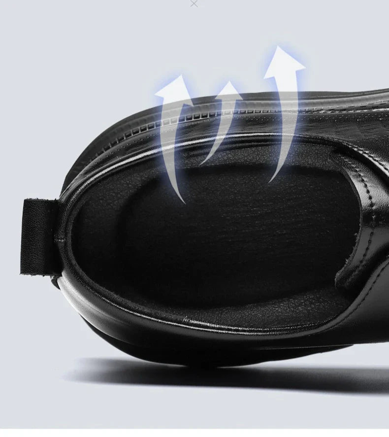 2026 Summer New Men's Cow Leather Oxford Shoes Hollow Out Formal Business Dress Shoes Male Non-slip Fashion Platform Shoe Man
