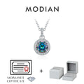1CT Multicolor Round Moissanite Necklaces 925 Sterling Silver Luxury Classic Pendant Necklace For Women Fine Jewelry