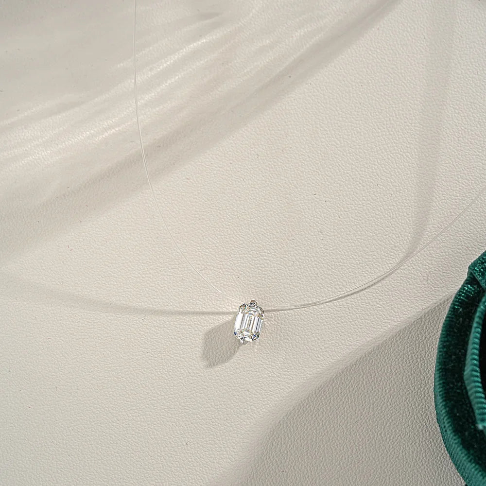 GRA Certified 1CT Marquise Cut Moissanite Pendant Necklace for Woman 925 Silver Fishing Line Water Drop Diamond Necklaces