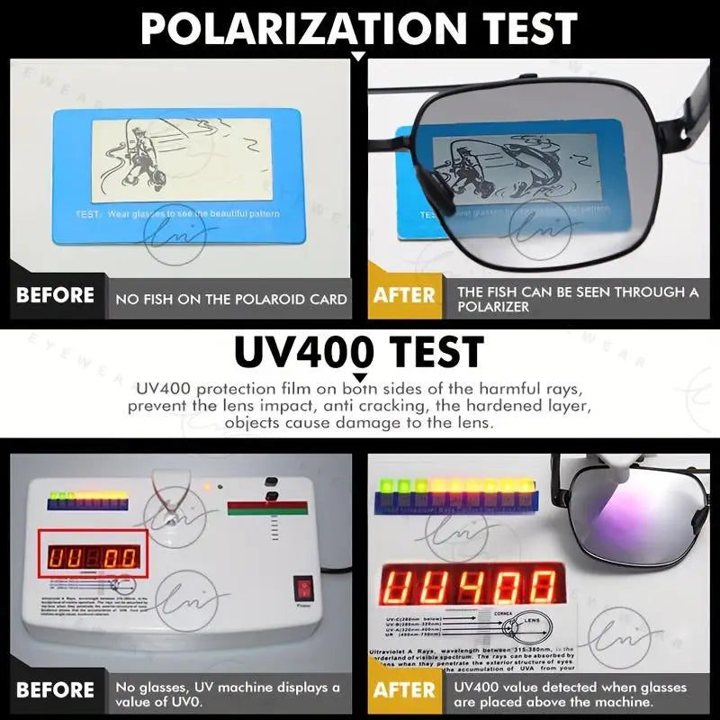 Design Square Polarized Sunglasses Man Photochromic Sun Glasses Woman Anti-glare Driving Goggles Oculos zonnebril heren