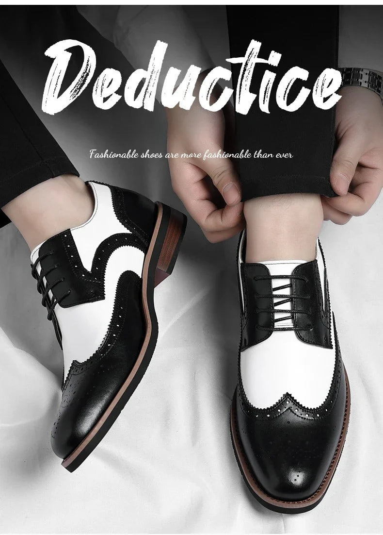 2026 New Brocker-carved Derby Men's Shoes Spring Summer New Business Formal Casual Shoes Male Fashion Big Size Leather Shoe Man