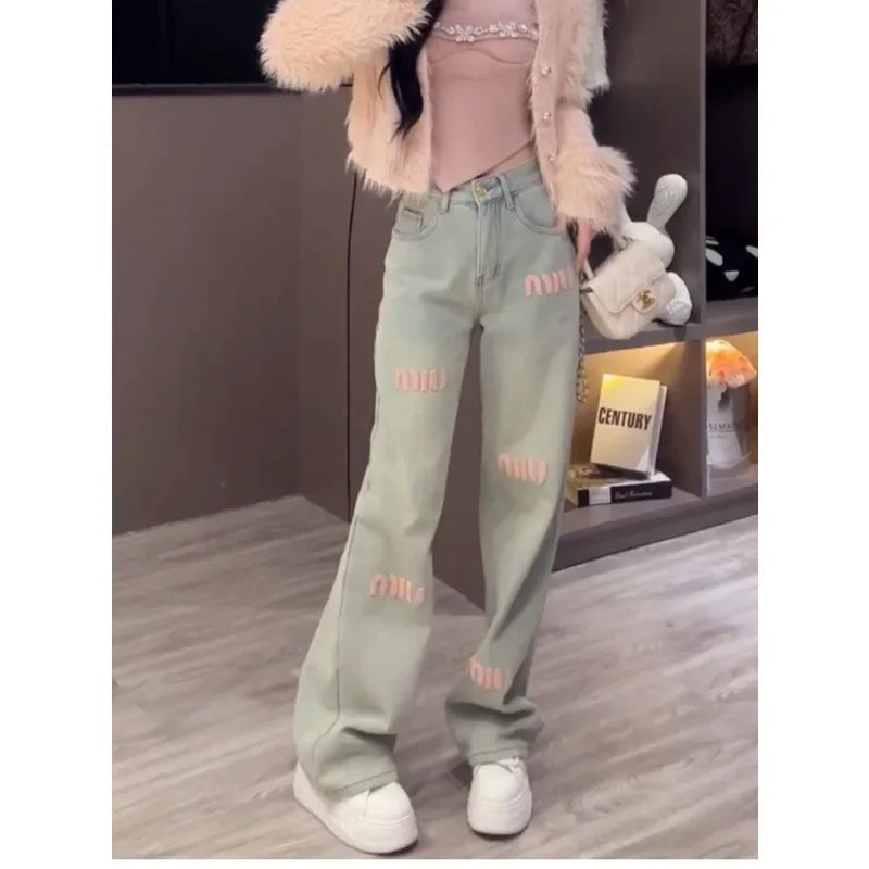 جينز نسائي كاجوال للربيع والصيف، بقصة ضيقة وأرجل واسعة (Bell Bottoms)