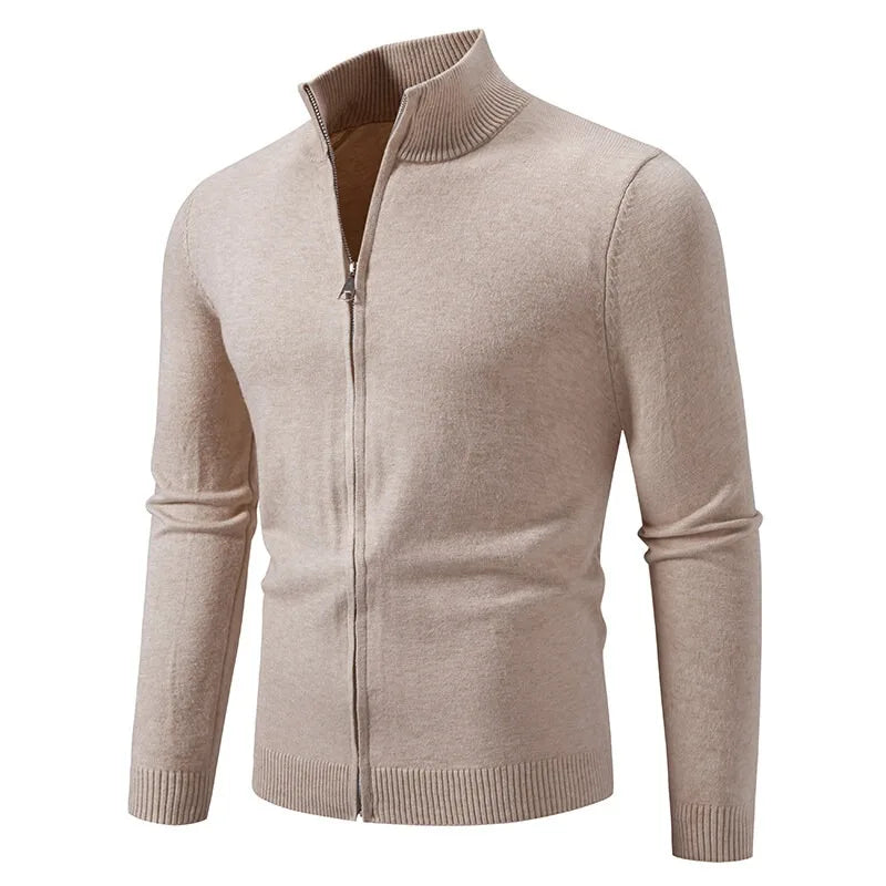 Men's Zipper SweaterCoats Slim Fit Sweaters Stand Cold Blouse Knitwear Fall Winter Cardigan Jumper Warm Streetwear