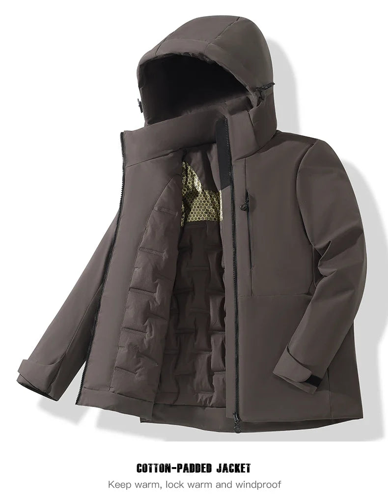 Unisex Waterproof Fleece Jackets Winter Windproof Thermal Windbreaker Men Women Hiking Camping Skiing Climbing Raincoat