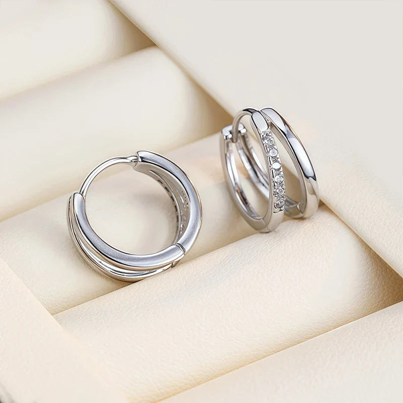 D Vvs1 Excellent Cut Moissanite Hoop Earrings for Women 18k Plated Wedding Anniversary Jewelry S925 Pure Silver Gifts