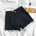 Korean Denim Shorts Women Summer Fashion Casual High Waist Ripped Jeans Pocket Tassel Y2K Hot Pants Streetwear Blue Trousers