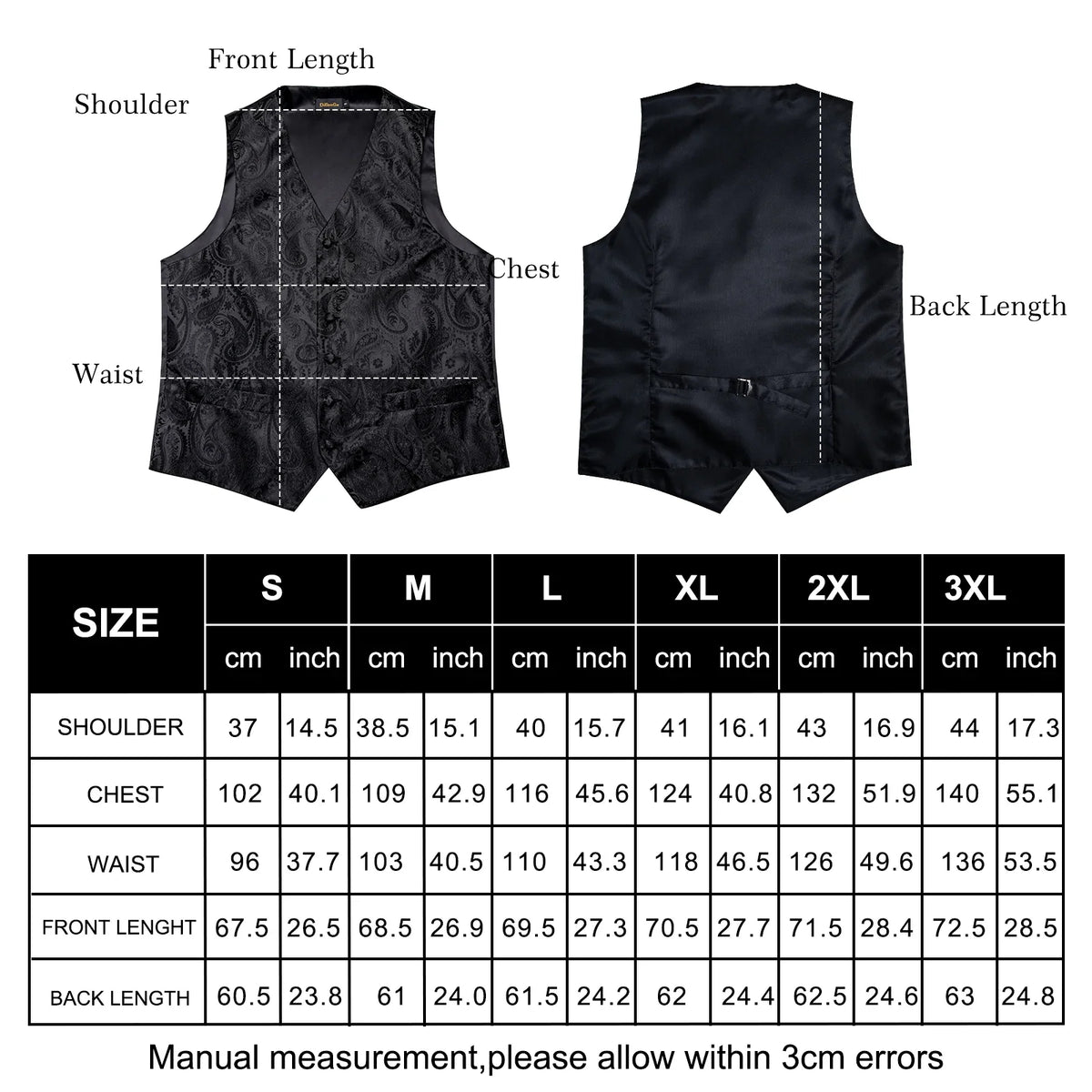 Classic Black Wedding Vest for Men Suit Vest Tie Ring Cufflinks Hanky Set for Party Formal Dress Business Casual Waistcoat