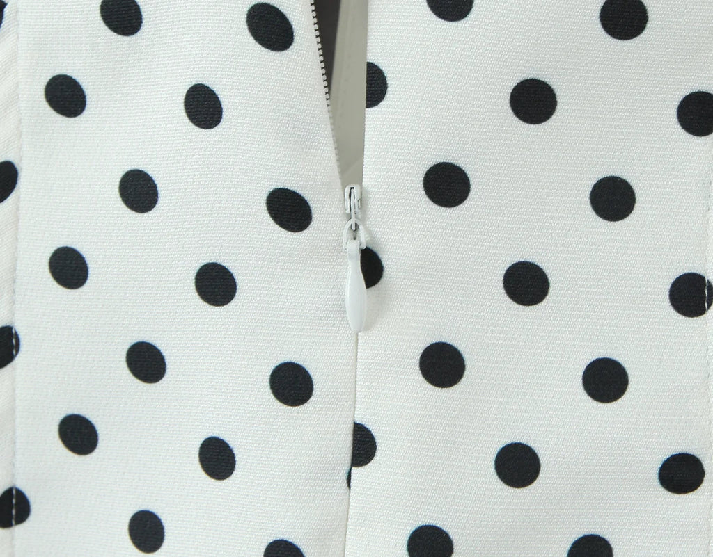 French Style Retro Polka Dot Deep V Halter Dress Women Sexy Backless A-line Slim Sweet Elegant Mini Dresses Summer Robe