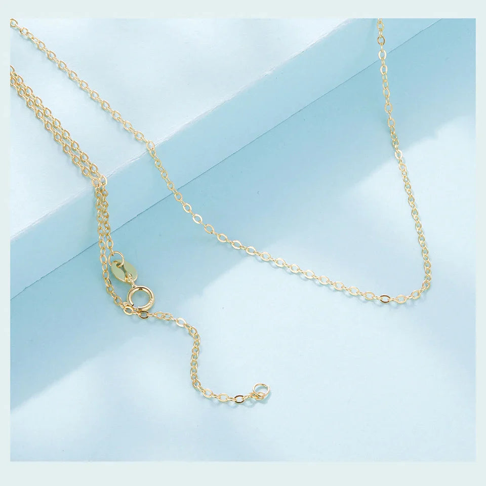 925 Sterling Silver O-Chain Necklace with Lobster Clasp Adjustable Basic Chain for Women Pendant Beads DIY
