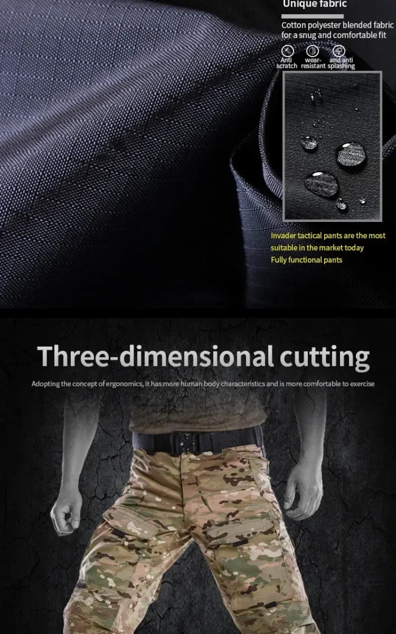 Men Tactical Pants Quick Drying Multi-Pocket Cargo Pants Military Tactical Men Trouser Wear-Resistant Work Waterproof Pant Loose