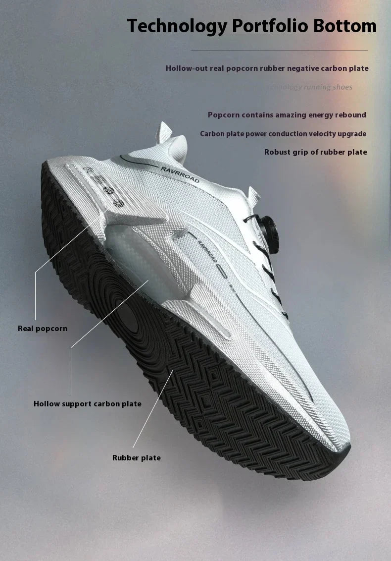 Family carbon plate running shoes for Boys Big Boys Student rotating button Technology TPU+ Popcorn high pop sneakers for girls