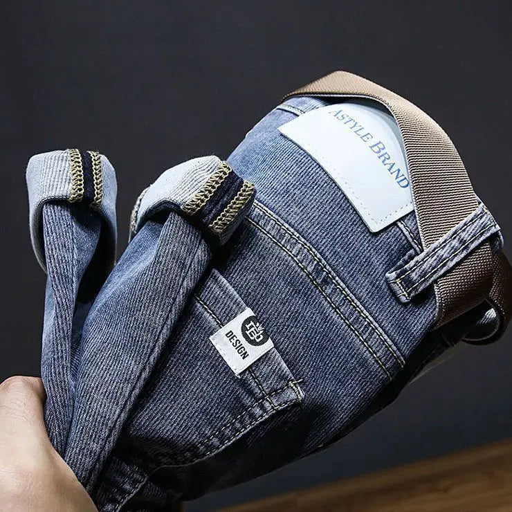 High-end 2023 Harajuku Designer Clothes Denim New Trousers Kpop Stretch Trendy Korean-style with Our Luxury Men's Casual Jeans