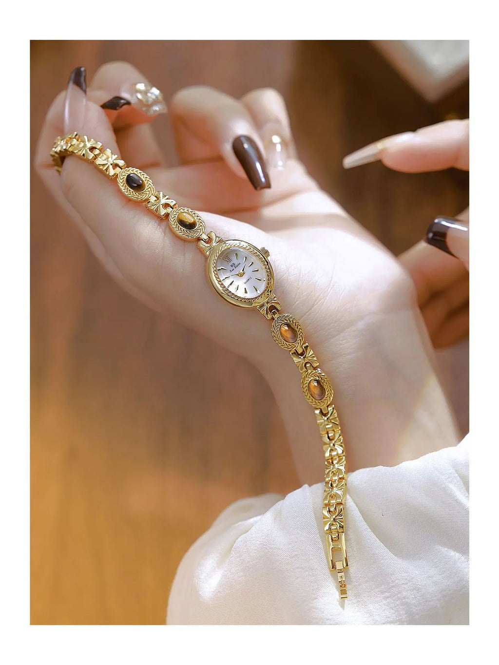 Oval Gold Women Watches Luxury Brand Dress Casual Quartz Small Dial Ladies Wrist Watches Rhinestone Gold Watches for Women 2025