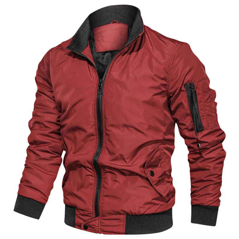 Men’s military bomber jacket, windproof autumn winter casual outdoor coat, plus size M–5XL