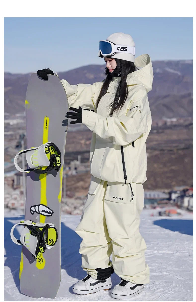 John Snow Winter Ski Suits Men And Women Outdoor Waterproof Breathable Warm Snowboarding Suit Sets Skiing Jacket And Pant