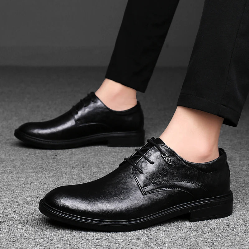 Men's Casual Shoes Genuine Leather Lace-Up Oxford Shoes For Men Fashion Sneakers Luxury Brand Male Derby Shoes Business Footwear