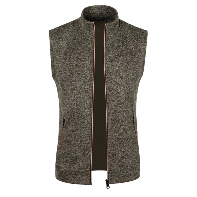 Autumn Mens Zipper Sleeveless Coats Outdoor Turtleneck Sweaters Breathable Solid Color Streetwear Jacket Vest Men Athletic Tops