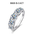 5 Stones 3.6CT D Color Moissanite Rings for Women Sparkling Diamonds with Certificates 925 Sterling Sliver Wedding Ring