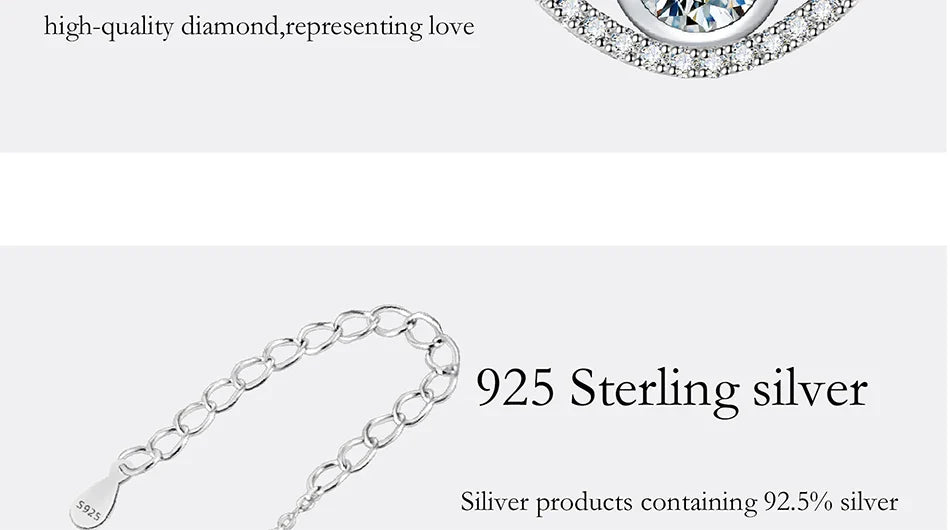 0.5CT Moissanite Necklace for Women S925 Pure Silver eye Pendant Laboratory Diamond  Certified High-end Fashion Jewelry