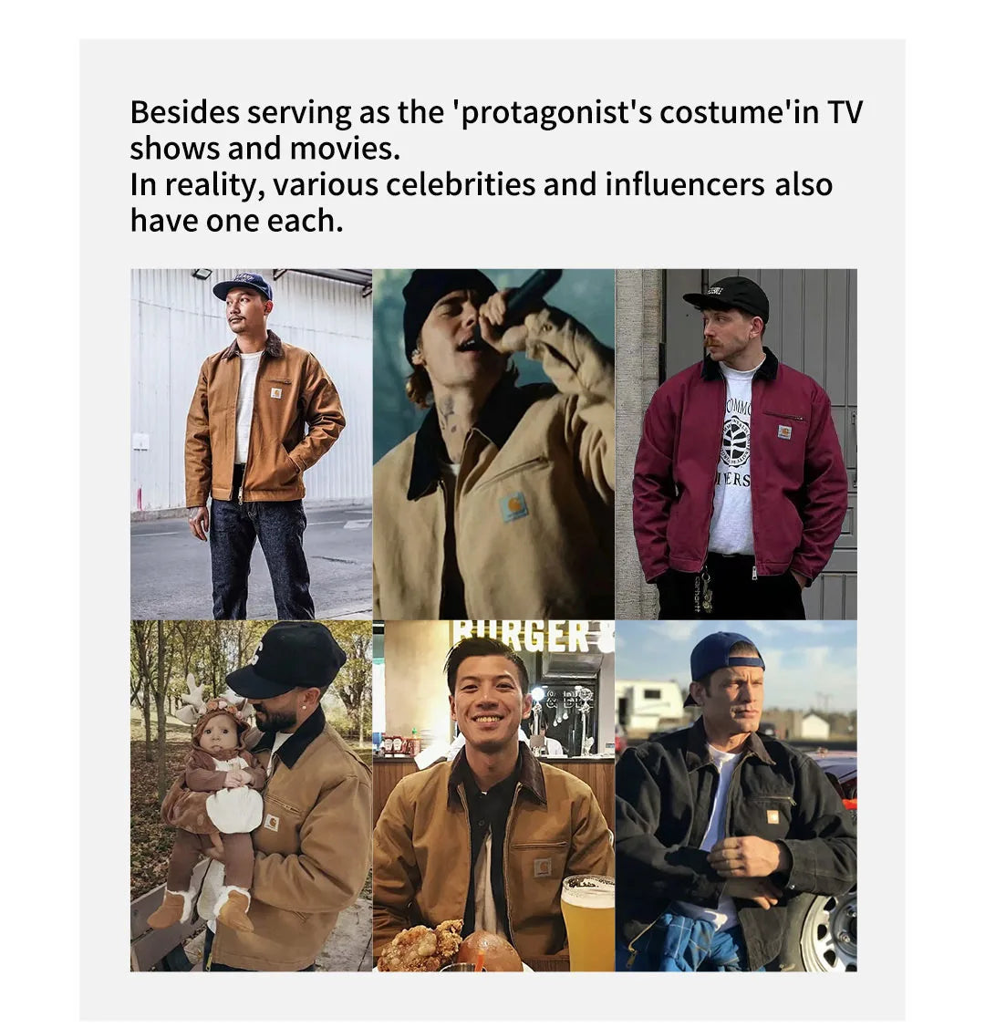 Vintage Detroit Hunting Jackets Men J001 Turn-down Collar Coats Heavyweight Cotton Jacket Multi-Pocket Casual Clothes