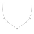 Genuine 925 Sterling Silver Dainty Starry Sky Tassel Necklace for Women, Cute Star Necklaces Christmas Jewel BSN414