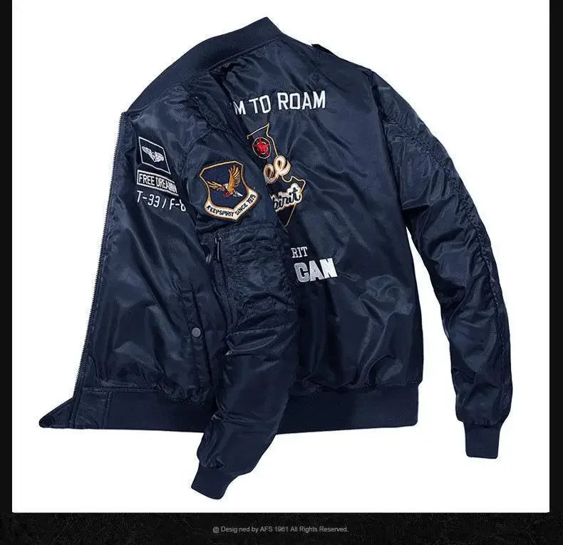 Winter Hip Hop Thick Warm Jacket Men High Quality Military Motorcycle Ma-1 Aviator Pilot Coats Male Baseball Bomber Jacket
