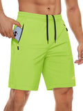 Quick Dry Athletic Shorts with Zipper Pockets Men's Summer Running Shorts Gym Training Workout Fitness Hiking Shorts