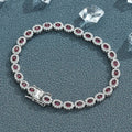 Real 18k White Gold Red Blue Green Moissanite Bracelet for Women Platinum Pt950 Single Row Diamond Simple and Versatile Gift
