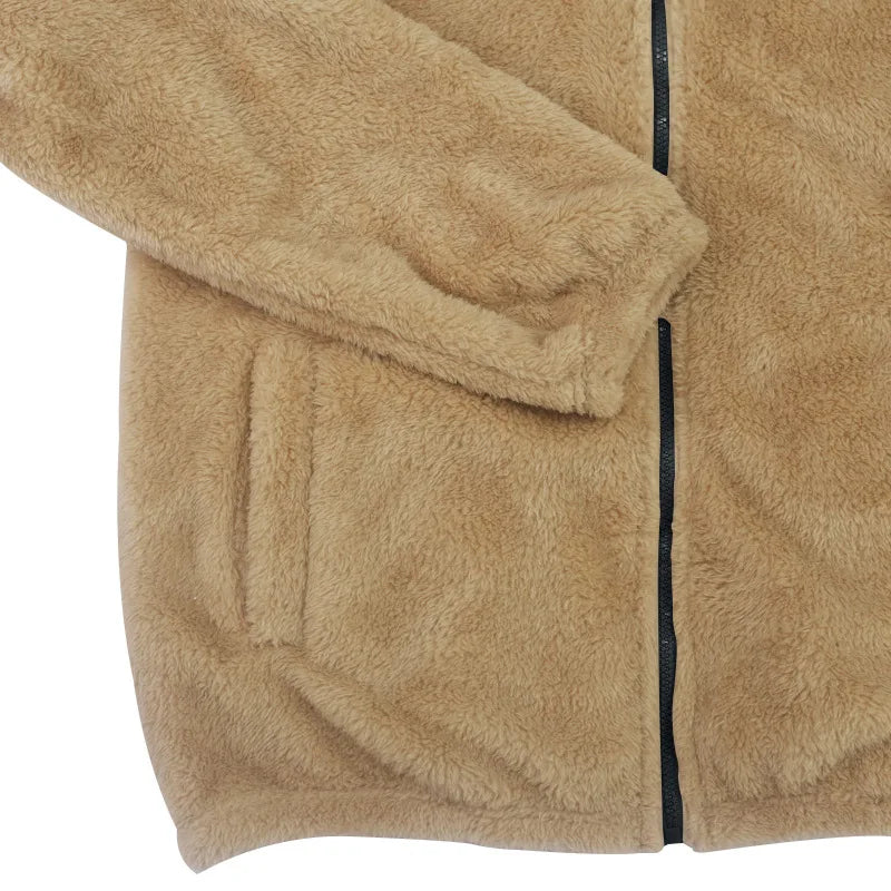 Men's Autumn and Winter Double-Sided Fleece Warm Jacket  Loose Hooded Casual Jacket