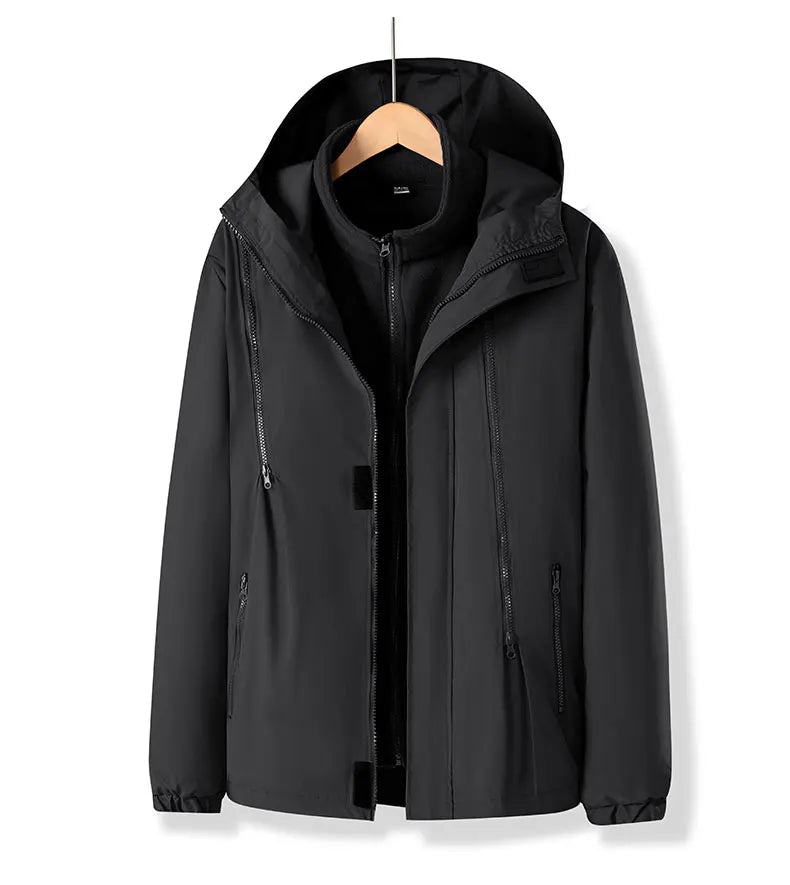 Women Three-in-One Detachable Autumn Winter Outdoor Climbing Windbreaker Windproof Waterproof Fleece Lined Jacket Coat Man Coats
