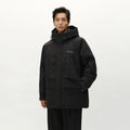 Down Jacket Men Mid-Length Hooded Sport Colorblock 2026 Winter Man Clothes Warm Outerwear Windproof Warm Colorblock Design