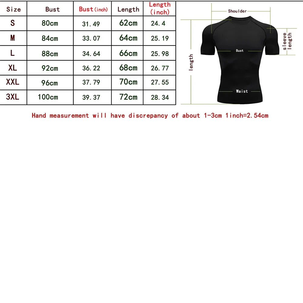 Men's Compression Shirt Anime Print Gym Sport Quick Dry Gym TShirts Fitness Athletic Undershirts Elasticity Tops Tee Summer Male