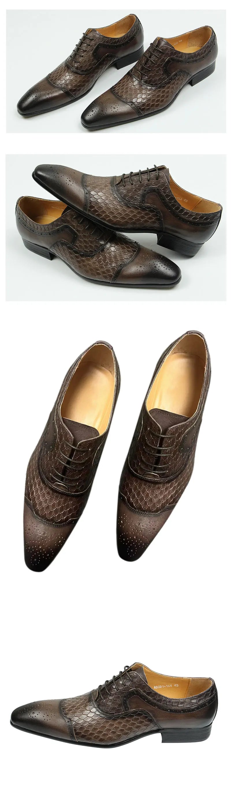 Men's Leather Shoes Engraving Printing Banquet Wedding Shoes Fashion High Quality Oxford Business Office Shoes Chocolate Black