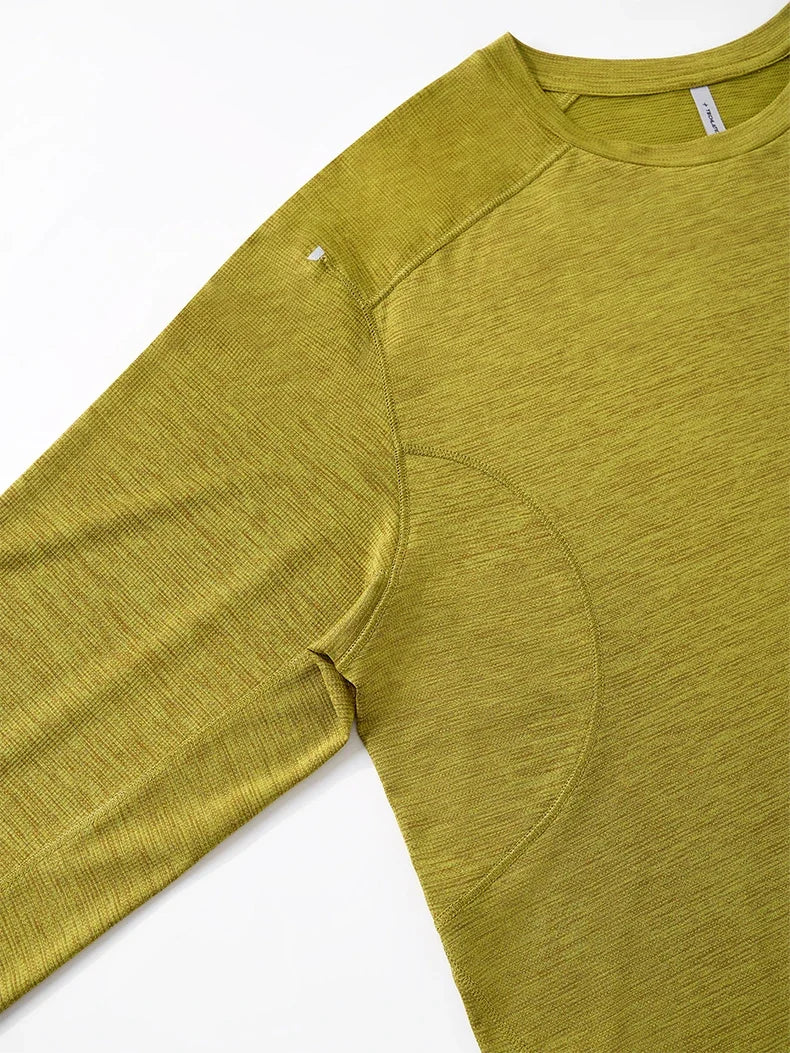 Men's Quick Dry Long Sleeve T-Shirt Sports Running Tee Summer Breathable Lightweight Fitness Gym Workout Top Activewear