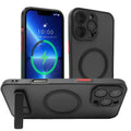 UYUXIO Magnetic Phone Case with Metal Kickstand for iPhone 17 16 Pro Max 15 14 Plus 13 12 Mini Stand Cases Cover with Holder